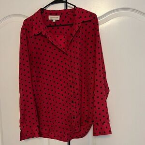 Pink Polka Dot Blouse XL